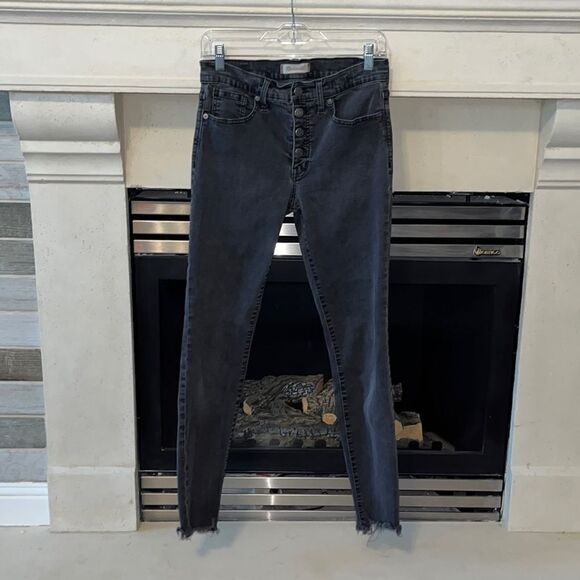 Madewell 9" High Rise Skinny Exposed Button Front Jeans Size 28T - Picture 3 of 15